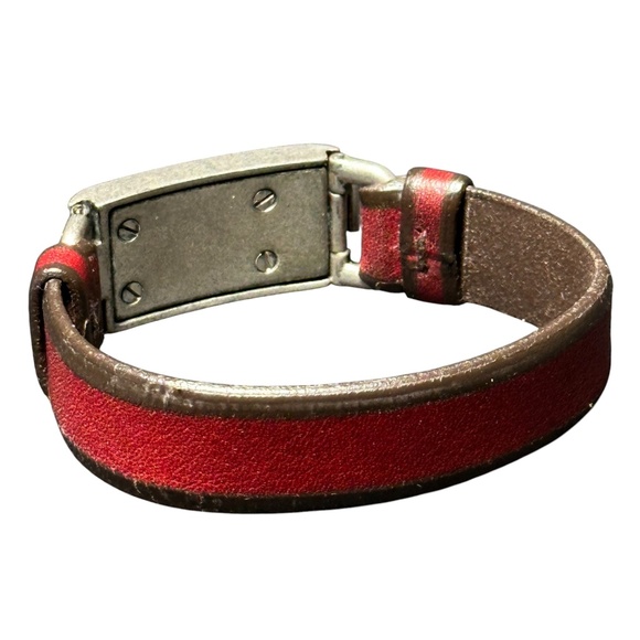 Prada License Plate Leather Cuff Bracelet - Unisex Style - Picture 3 of 9